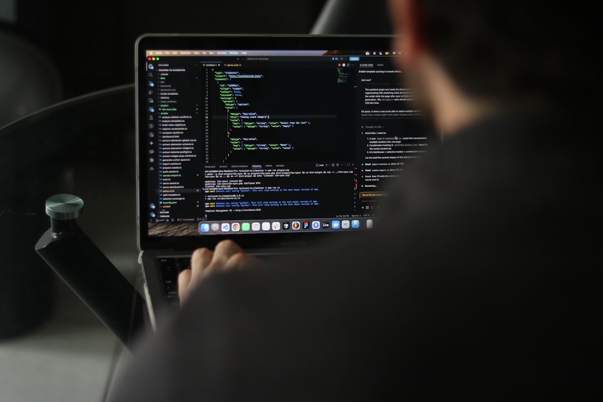 Developer coding